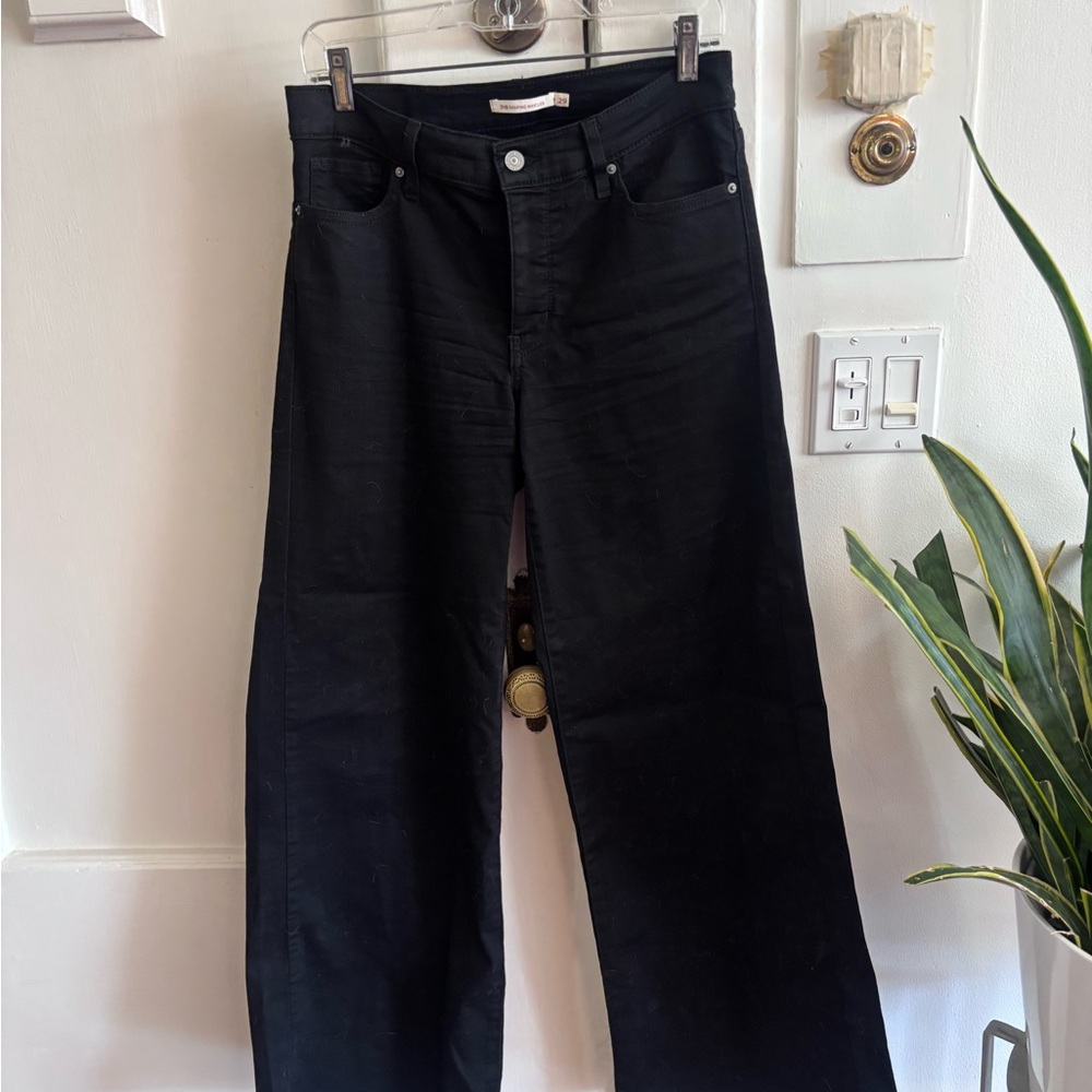 Levi's black wide legged jeans, size 29.